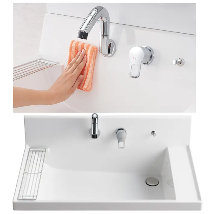 洗面化粧台 K1シリーズ 幅75cm フルスライドタイプ 一般地 スリムLED3面鏡セット クリエペール K1FH5-755SY/LP2H+MK1X4-753TXJU【別送品】