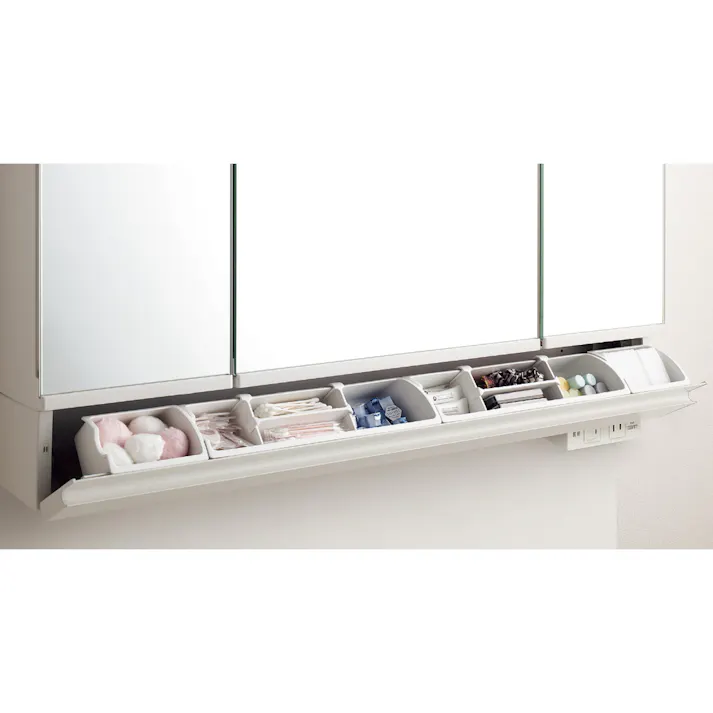 洗面化粧台 K1シリーズ 幅75cm フルスライドタイプ 寒冷地 スマートポケット付3面鏡セット クリエペール K1FH5-755SYN/LP2H+MK1X4-753KXJU【別送品】