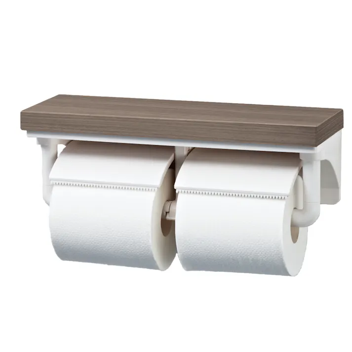 LIXIL 棚付2連紙巻器 (ウォルナット) CF-AA64KU/JZ【別送品】