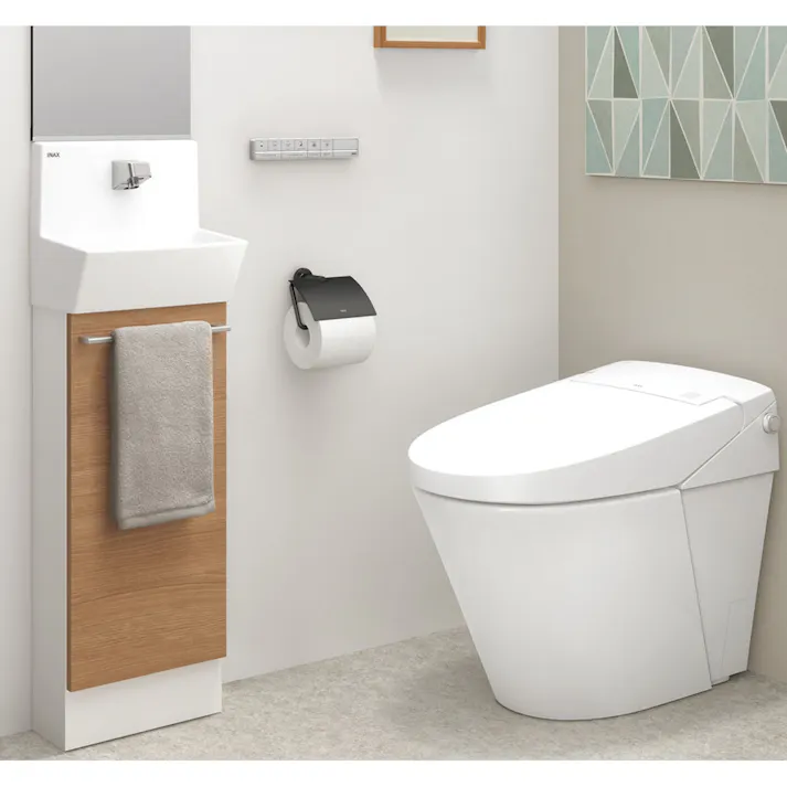 LIXIL トイレ手洗器 コフレル スリム壁付タイプ ハンドル水栓(単水栓) クリエダーク(手洗器:オフホワイト) 床給水・床排水 YL-DA82SCHB/LDN【別送品】