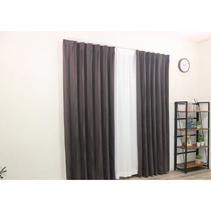 ハズコウ HA 防炎・遮光ドレープカーテン ハイクラス巾100×丈178cm 2枚入り ブラウン D-004BR03 HAD-004BR03 【別送品】