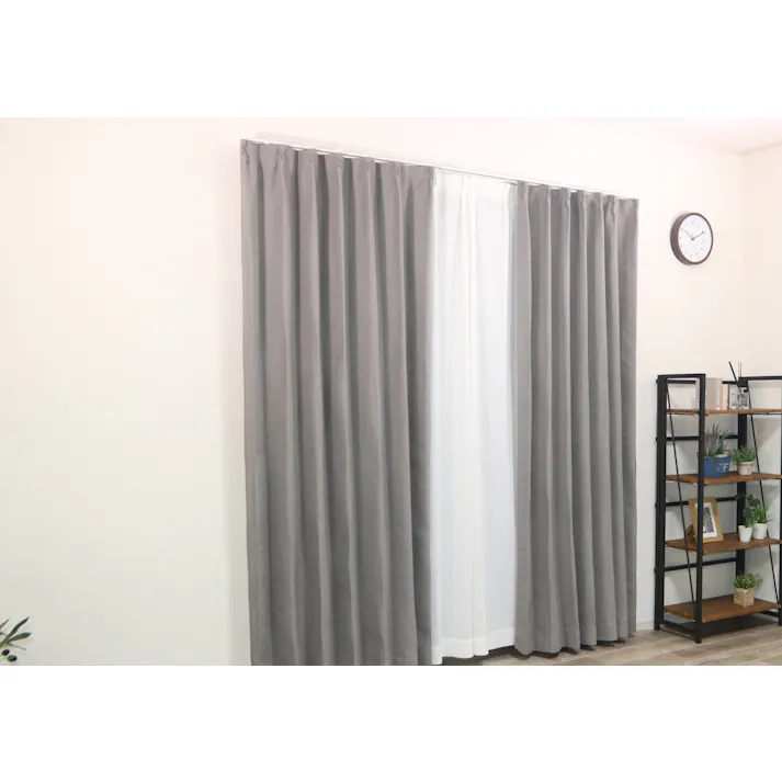 ハズコウ HA 防炎・遮光ドレープカーテン ハイクラス巾100×丈135cm 2枚入り グレー D-004GY02 HAD-004GY02 【別送品】