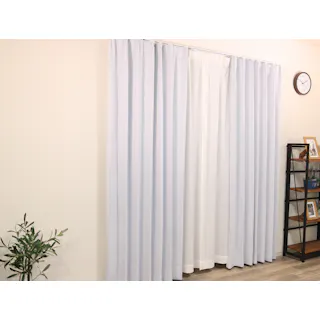 ハズコウ HA 防炎・遮光ドレープカーテン ミドルクラス巾100×丈200cm 2枚入 ホワイト D-006IGY04 HAD-006IGY04 【別送品】