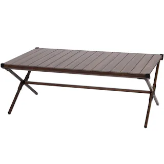 un+usual(アニュージュアル) ウッド調フォールディングテーブル ブラウン 118×70.5×44 UN2-WFT120BR キャンプ用品 テーブル 4545244634155【別送品】