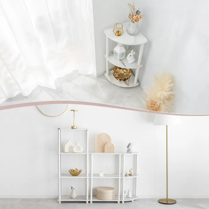 武田コーポレーション コーナーラック大理石柄WH ホワイト 29×29×75.6 Y2-CRD75WH 組立家具 ラック 4545244634179【別送品】