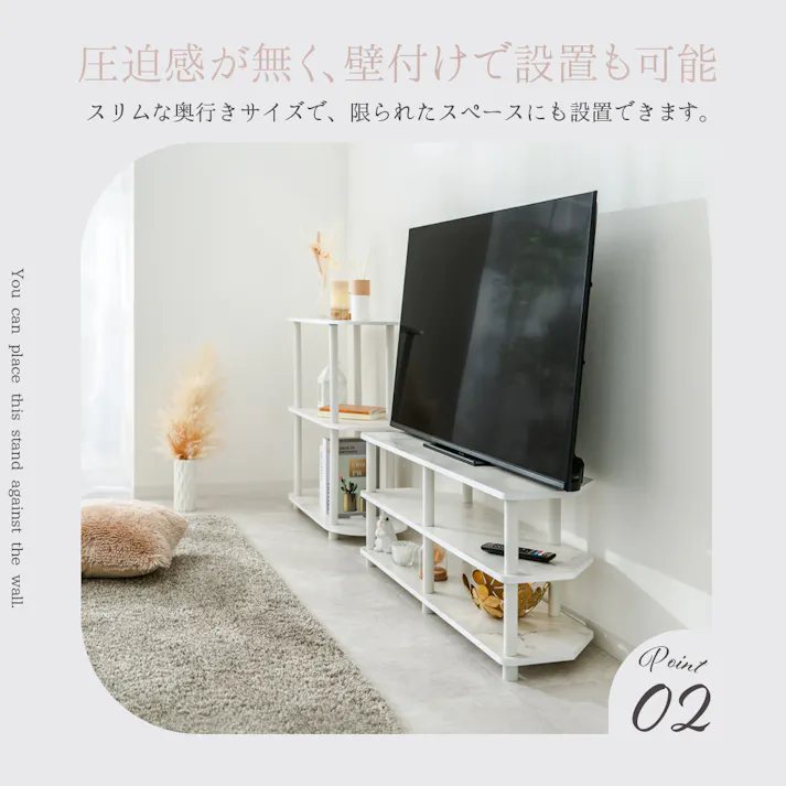 武田コーポレーション コーナーテレビ台大理石柄WH ホワイト 100×29×40.9 Y2-CTVD40WH 組立家具 テレビ台 4545244634193【別送品】