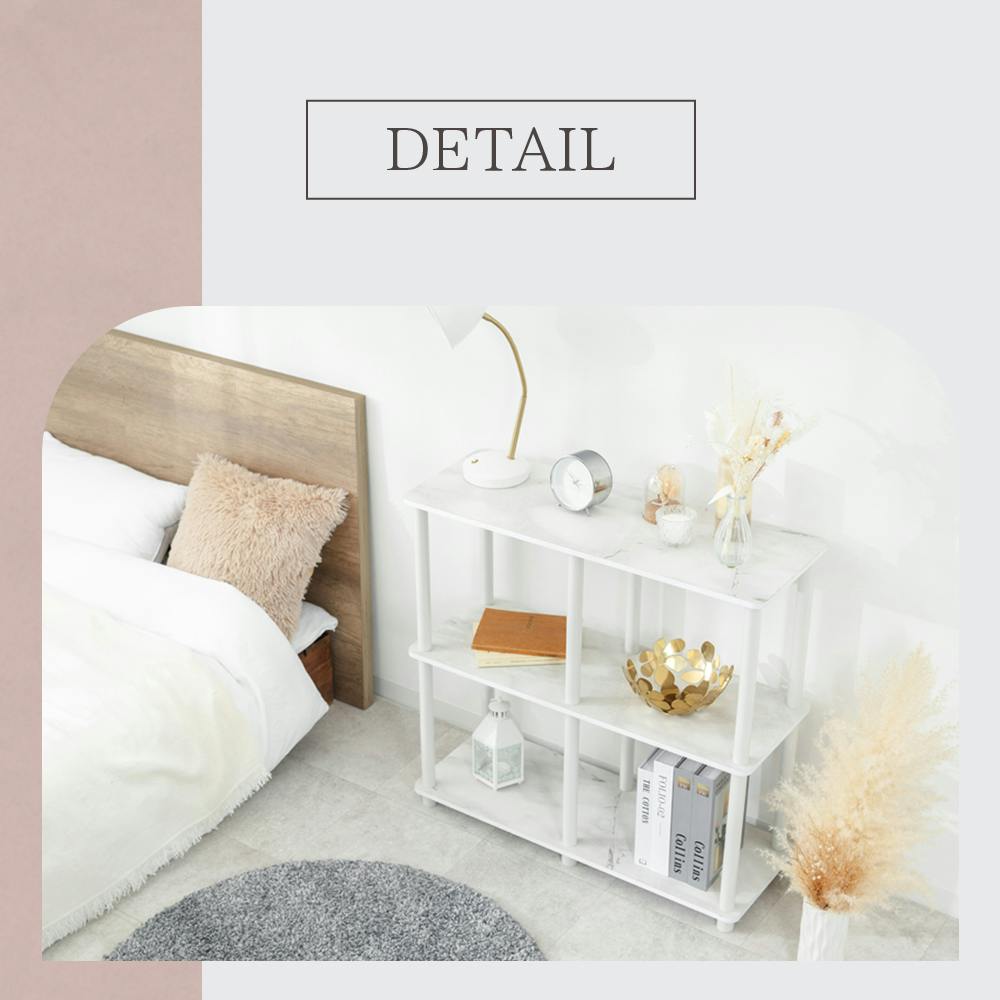 武田コーポレーション システムラック3段ワイド大理石柄WH