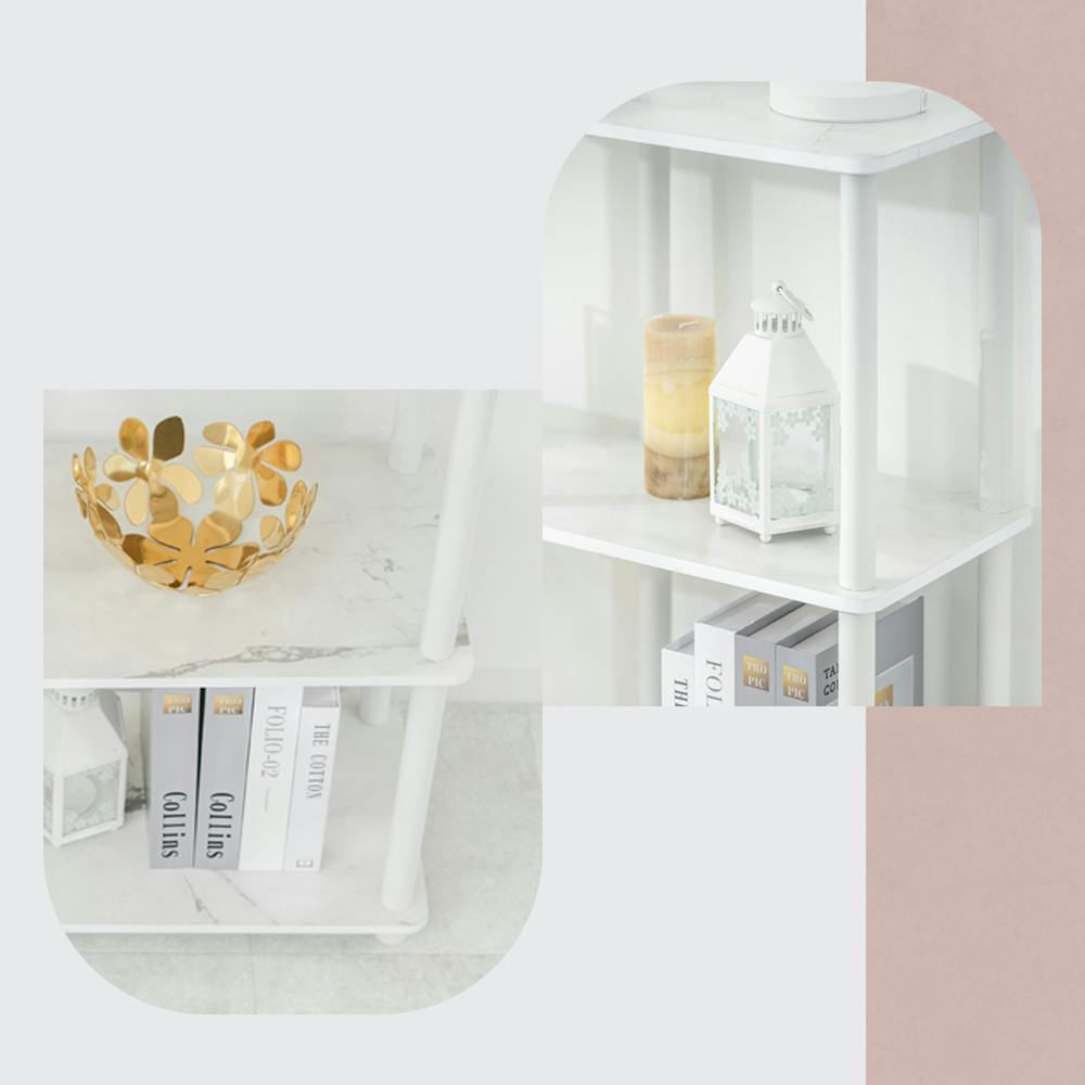 武田コーポレーション システムラック3段ワイド大理石柄WH