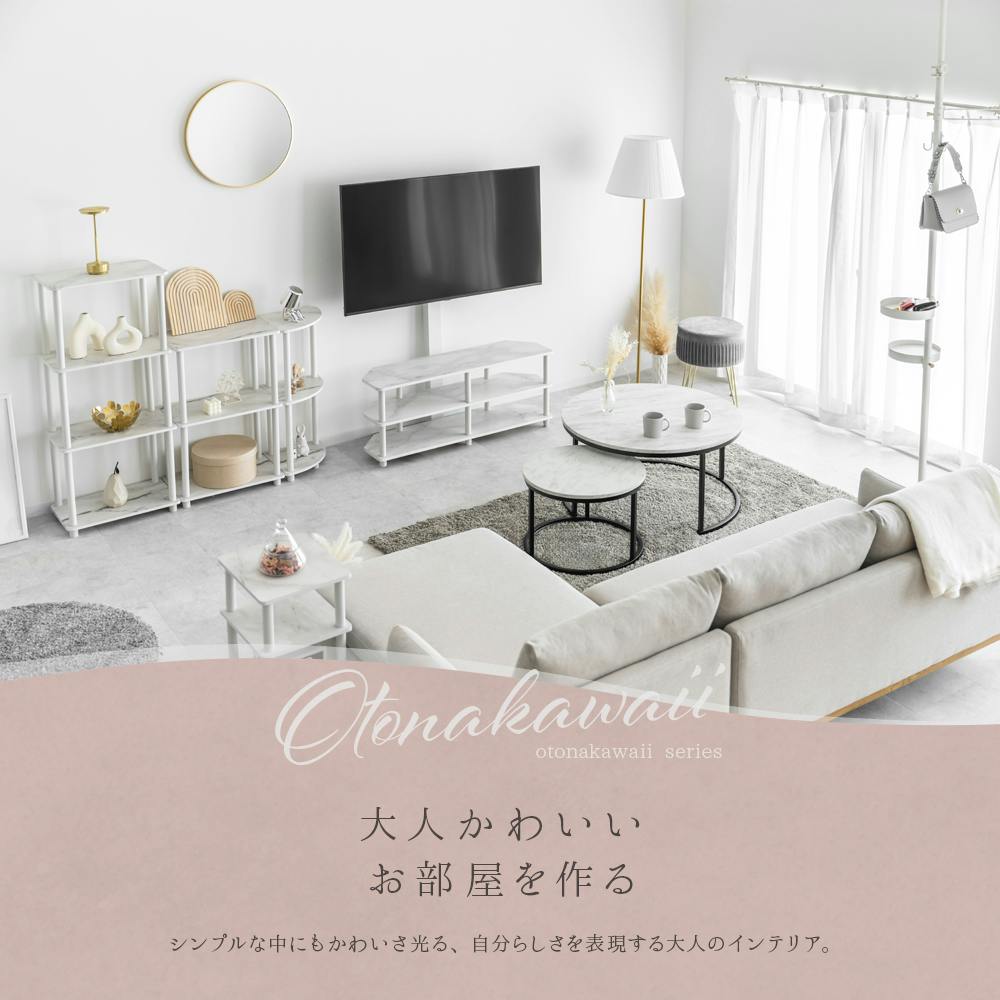 大理石テーブル　ホワイト カフェテーブル 円卓 ステンレスタイリッシュ 円形 コーヒー