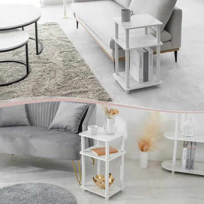 武田コーポレーション サイドテーブル大理石柄WH ホワイト 34×29×57.8 Y2-STD57WH テーブル・デスク サイドテーブル 4545244634278【別送品】