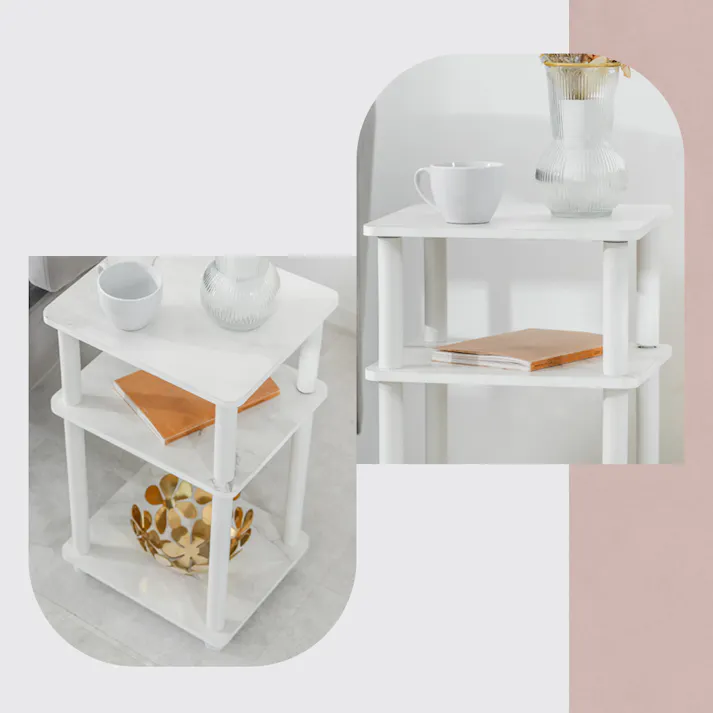 武田コーポレーション サイドテーブル大理石柄WH ホワイト 34×29×57.8 Y2-STD57WH テーブル・デスク サイドテーブル 4545244634278【別送品】