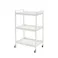 武田コーポレーション キャスター付きスチールワゴン ホワイト 44.5×31.5×72.5 K3-CR30WH 台所・消耗品 水周り用品・収納 4545244663919【別送品】