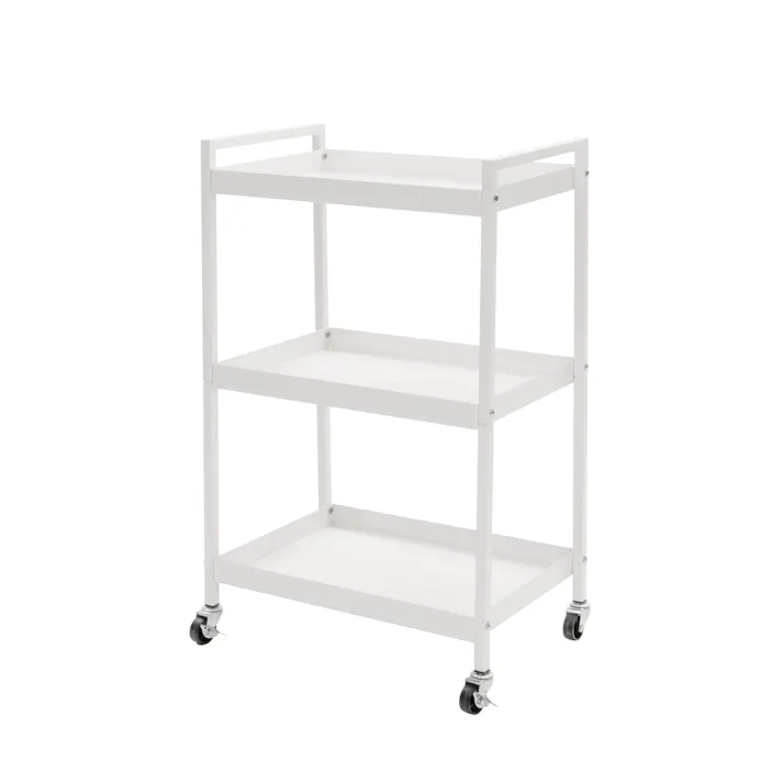 武田コーポレーション キャスター付きスチールワゴン ホワイト 44.5×31.5×72.5 K3-CR30WH 台所・消耗品 水周り用品・収納 4545244663919【別送品】