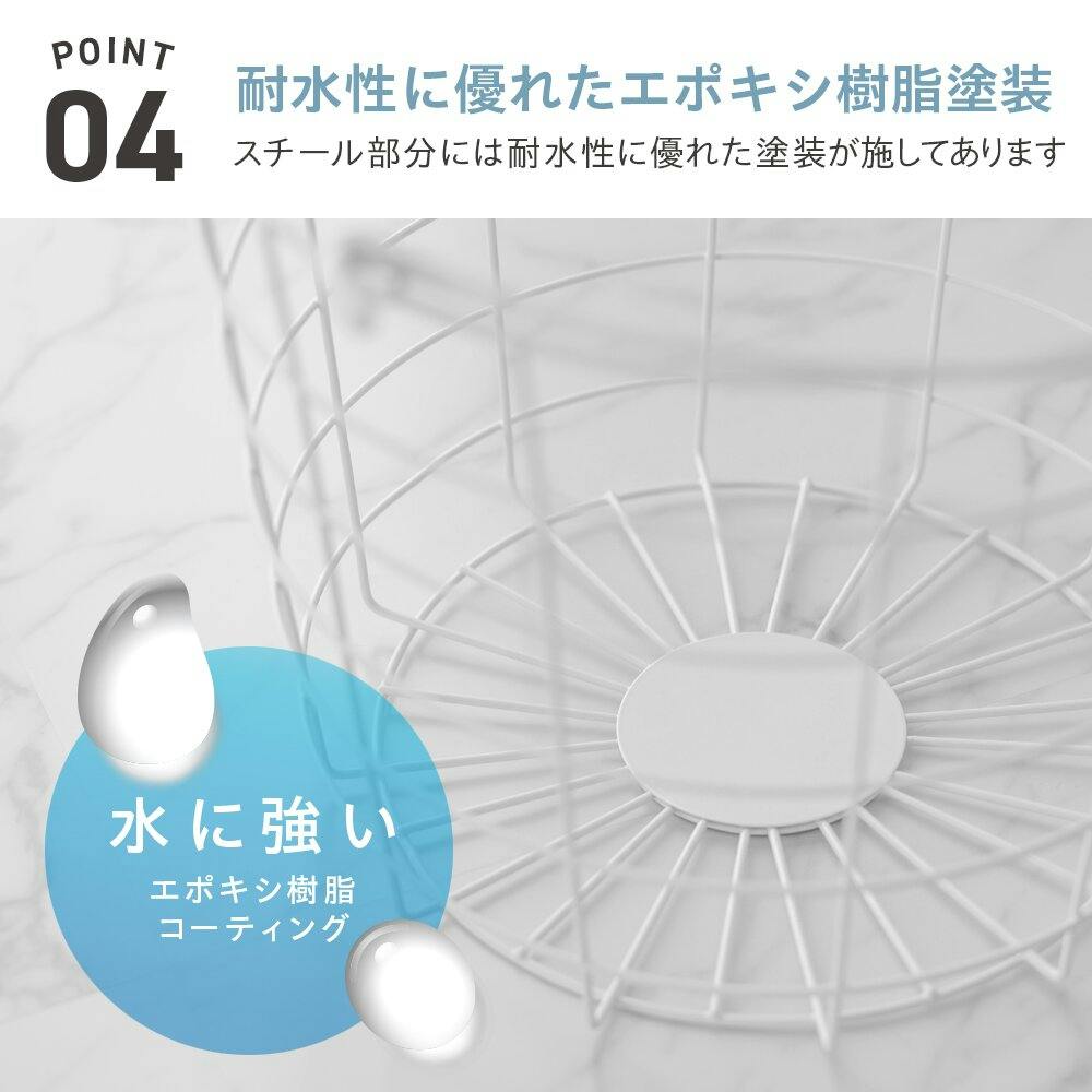 武田コーポレーション キャスター付き ワイヤーバスケット3段 ブラック