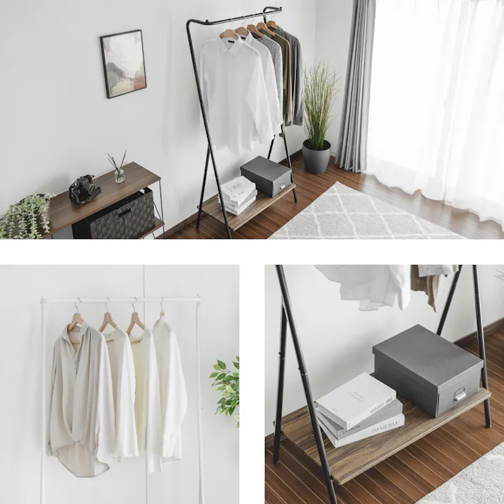 武田コーポレーション ヴィンテージ調ハンガーラック ホワイト 80×40×167cm ハンガーラック T4-VHR79WH 4545244669836【別送品】