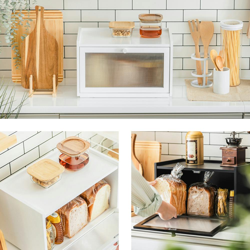 武田コーポレーション ブレッドケース1段 ホワイト 42×27×26cm