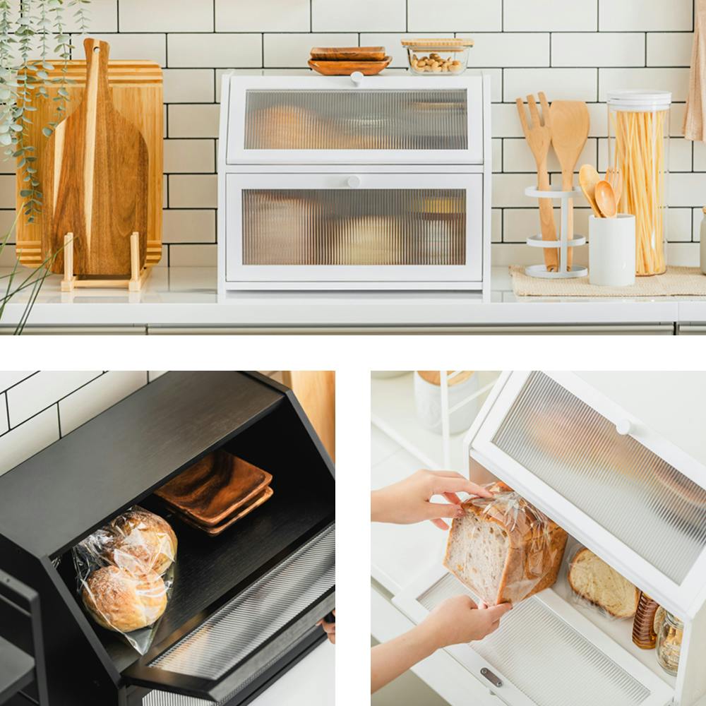 武田コーポレーション ブレッドケース 2段 ブラック 42×27×34cm