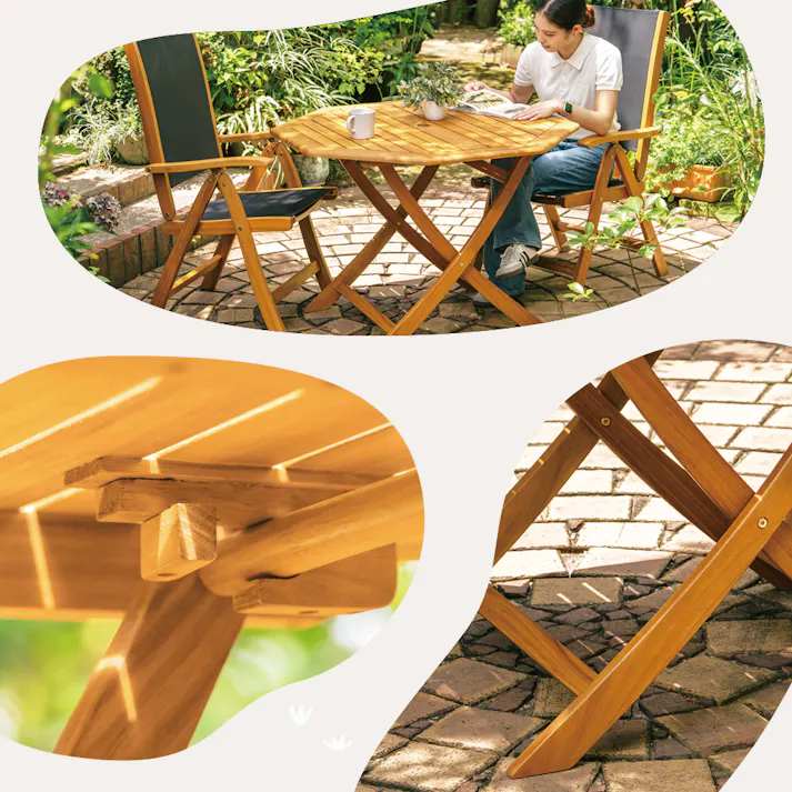 武田コーポレーション 木製フォールディングテーブル八角形 ナチュラル 100×100×72cm LN-G-VMFT100NA 4545244276881【別送品】