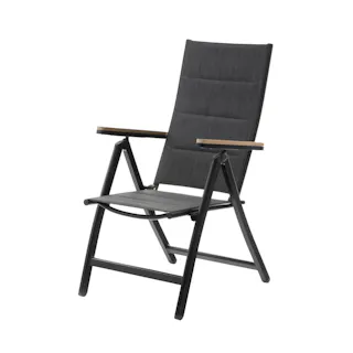 武田コーポレーション ウッド調アルミリクライニングチェア ブラック 68×58×109cm LN-G-UFC 4545244276959【別送品】