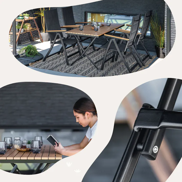 武田コーポレーション ウッド調アルミフォールディングテーブル 長方形 ナチュラル 140×70×72cm LN-G-UFT140 4545244276966【別送品】
