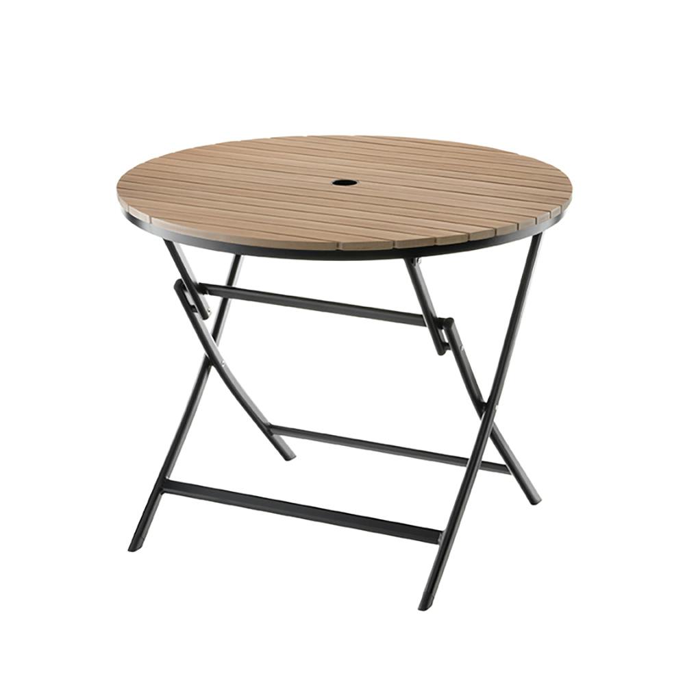 武田コーポレーション ウッド調アルミフォールディングテーブル 丸型 ナチュラル 90×90×72cm LN-G-UFT90 4545244276973 ガーデンテーブル・カフェテーブル 武田コーポレーション ウッド調アルミフォールディングテーブル 丸型 ナチュラル 90×90×72cm LN-G-UFT90 4545244276973 ガーデンテーブル・カフェテーブル