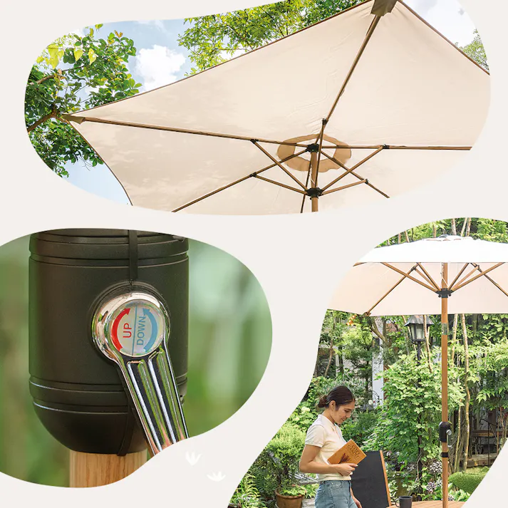 武田コーポレーション アルミパラソル ナチュラル 267×232×239cm NAEX-03 4545244672324【別送品】