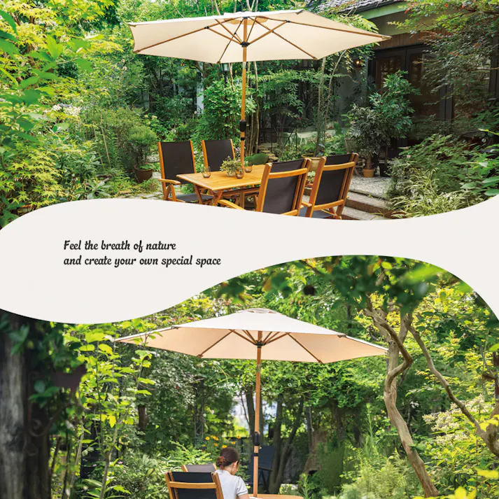 武田コーポレーション アルミパラソル ナチュラル 267×232×239cm NAEX-03 4545244672324【別送品】