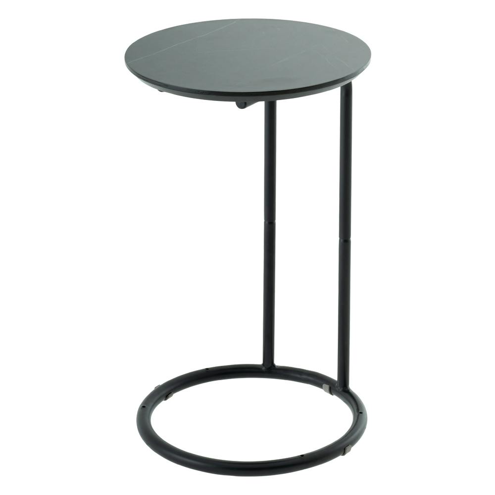 武田コーポレーション 大理石風サイドテーブル ラウンドBK ブラック リビング 寝室 小物置き 30×30×50cm T1-STRBK 454524468159 ローテーブル・センターテーブル