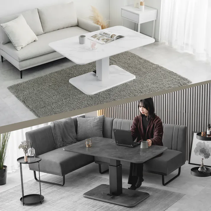 武田コーポレーション 昇降式センターテーブル ホワイト 在宅 オフィス 昇降 119.5×74.5×54(54~70)cm LN-H-ST119WH 4545244683115【別送品】