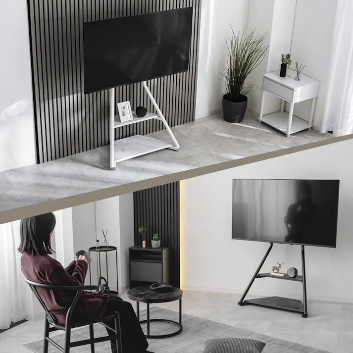 武田コーポレーション エレガントテレビスタンド ブラック リビング テレビ 壁 78×45×120cm LN-H-ETVSBK 4545244683702【別送品】