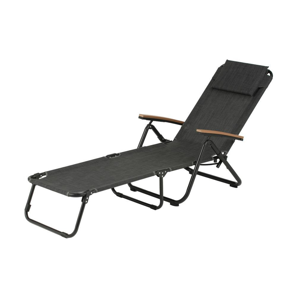 ラウンジベッド肘付き ブラック 60×196.5×50cm レジャー キャンプ 耐水 UN5-RC アウトドアチェア ラウンジベッド肘付き ブラック 60×196.5×50cm レジャー キャンプ 耐水 UN5-RC アウトドアチェア