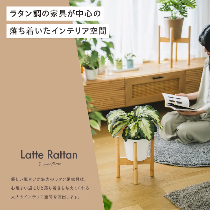 プランタースタンド 大 ナチュラル 22×22×35cm 観葉植物 収納 植木鉢 LN-E-PS30NA【別送品】