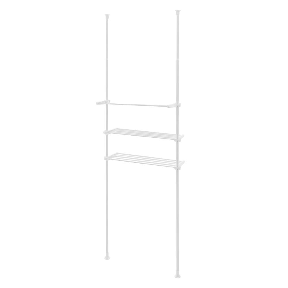 突っ張り洗濯機ラック ハンガー付き ホワイト 90×48×295cm 収納 タオル掛け 簡単設置 LN-H-SR72WH バスケット・ランドリー収納 突っ張り洗濯機ラック ハンガー付き ホワイト 90×48×295cm 収納 タオル掛け 簡単設置 LN-H-SR72WH バスケット・ランドリー収納