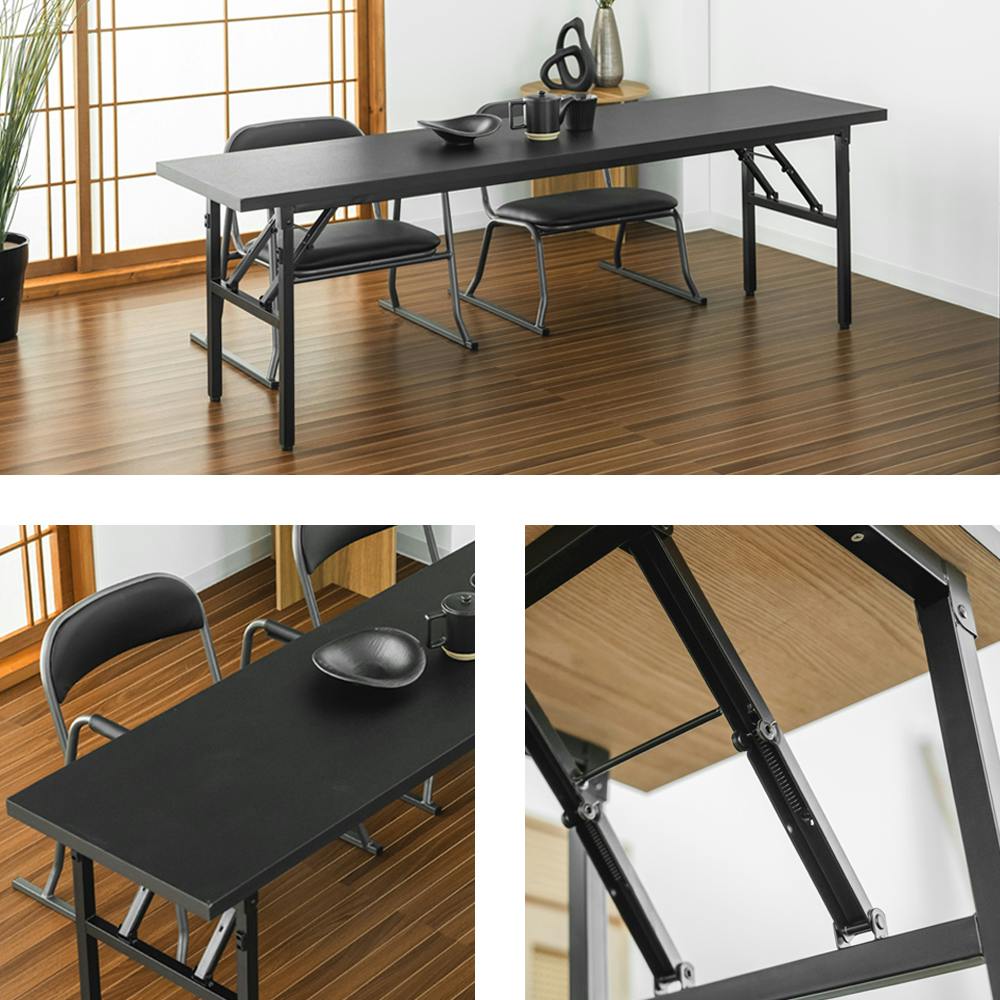 お座敷テーブル ブラック 180×45×56cm シンプル 会議テーブル 和室 T5