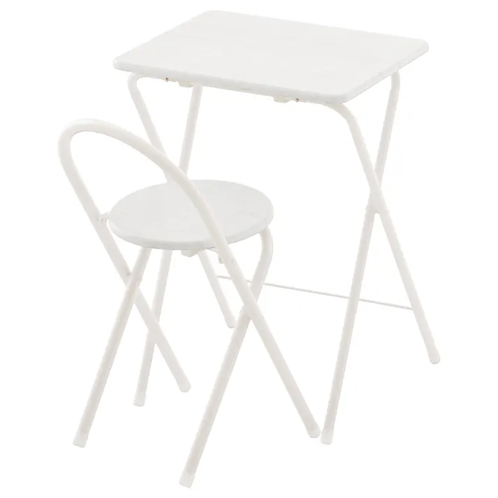 デスク&チェアーセット WH ホワイト 48×46×69cm 勉強机 デスクワーク コンパクト収納 T-DC48WH【別送品】