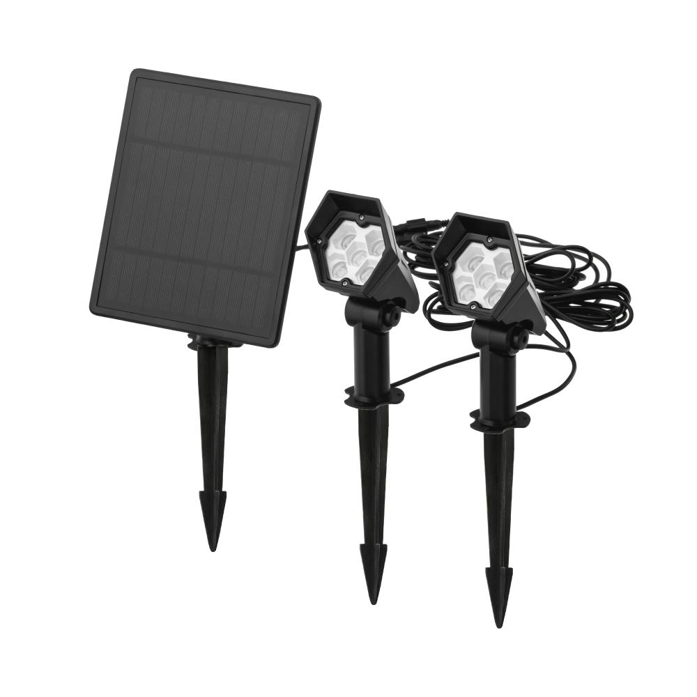 ソーラースポットライト フィフス2個セット ブラック 7×11×10cm 2WAY お庭 節電 LN-S-SP52【別送品】