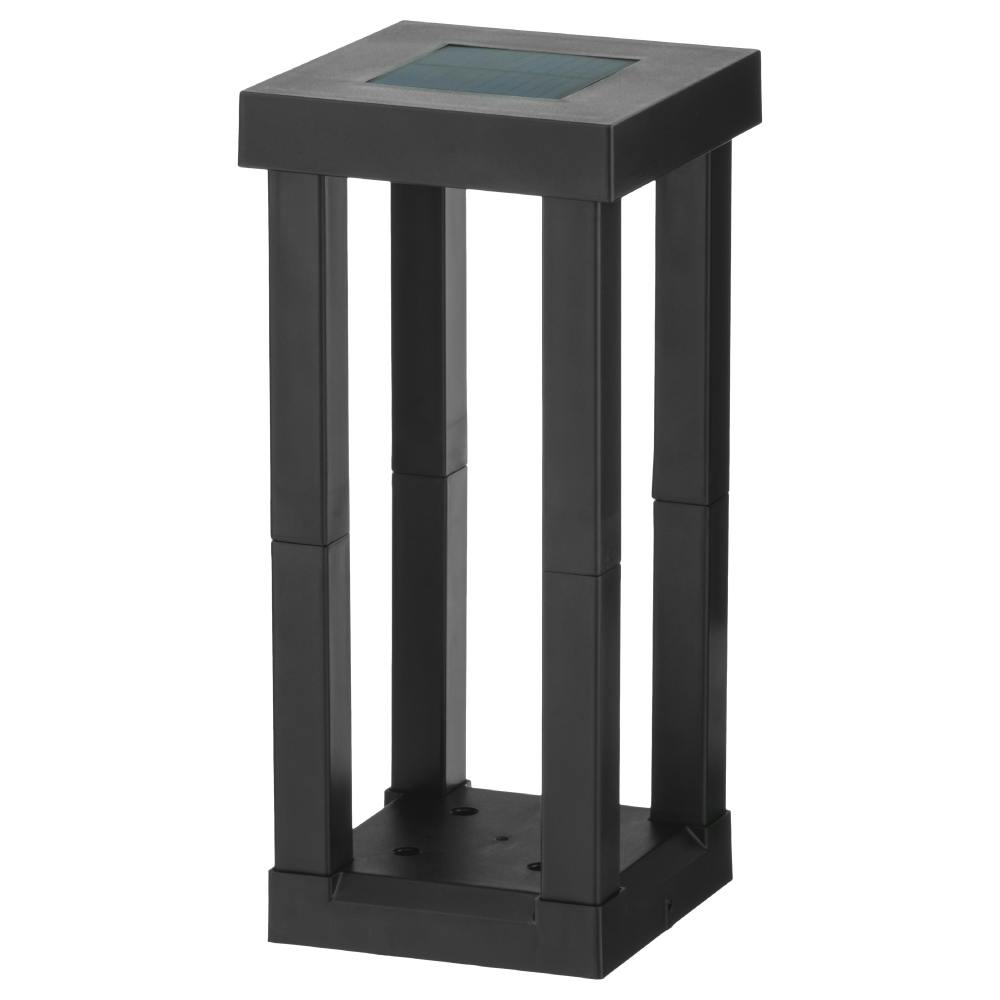 組み立てソーラーランタン ブラック 16×16×35cm アウトドア お庭 コードレス DIY-SL16【別送品】