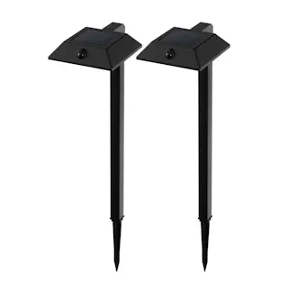 連動式センサーソーラーライト ニコロジー2P ブラック 13×17×59cm 人感センサー お庭 防犯 LN-S-RDS17592P【別送品】