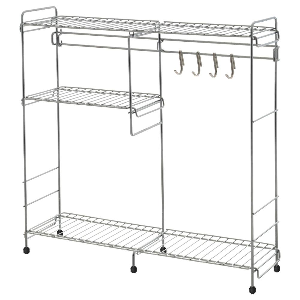 コンロ横ラック シルバー 53×15.5×50.5cm キッチン 水切りラック 省スペース CFSN0802-ST【別送品】