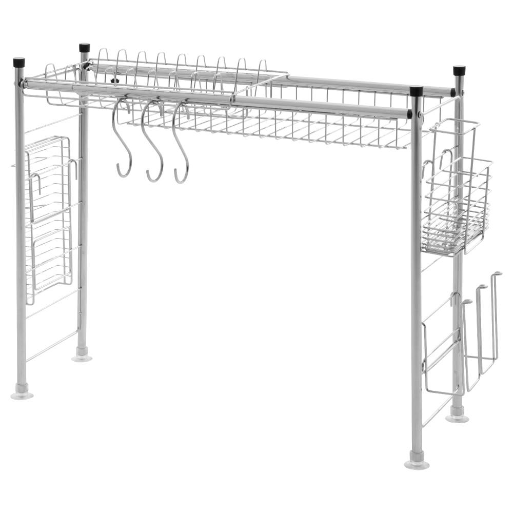 シンク上ラック6点セット シルバー 56～100×20×47cm キッチン 水切りラック 省スペース CFSN0801-201【別送品】