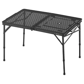コンロが置けるマルチテーブルQT【※テーブルのみ】 ブラック 86×57×40cm アウトドア バーベキュー 2WAY UN6-QTBK【別送品】