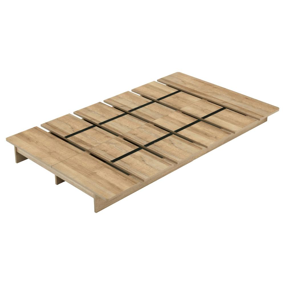 ステージベッド コンセント付きシングル ナチュラル 120×200×17 ラテラタン ラタン調 ローベッド LN-H-STBSNA【別送品】