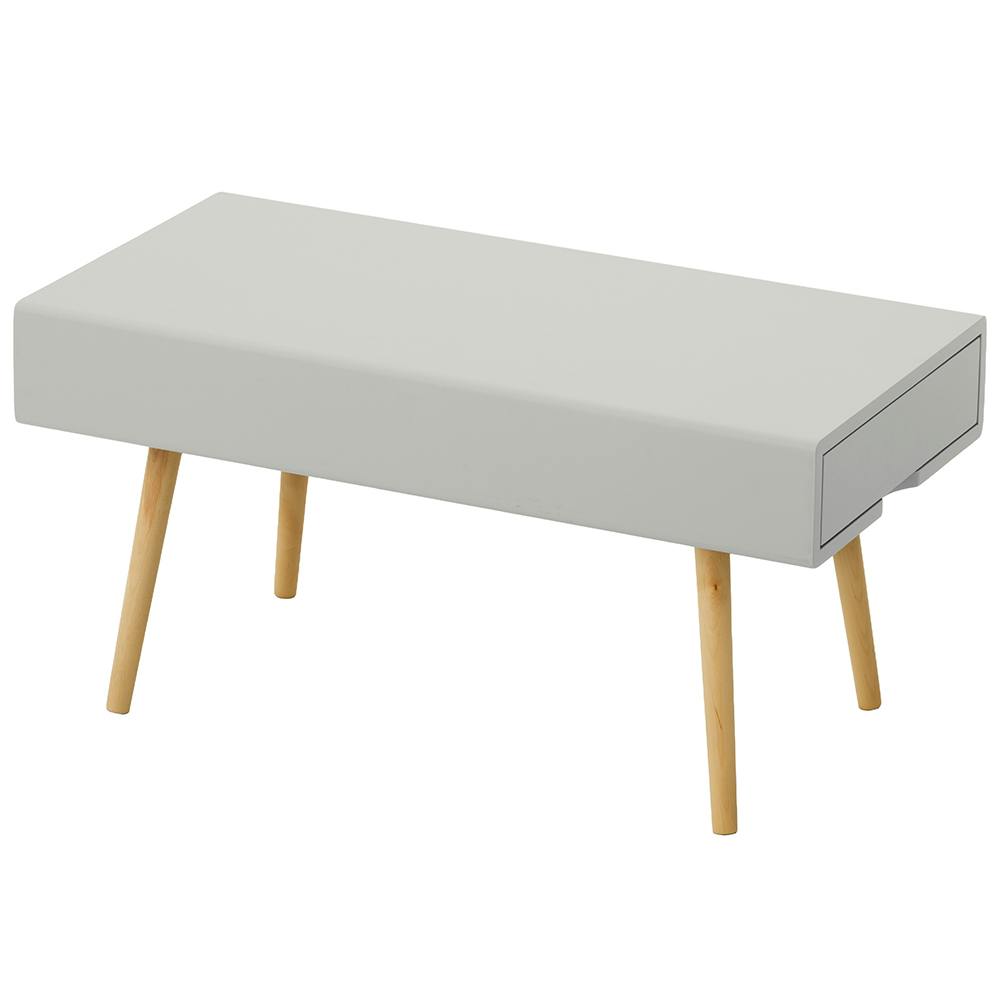 横開き収納テーブル スノア グレー 80×40×40 マット リビング 一人暮らし LN-N6-YST80GRY【別送品】