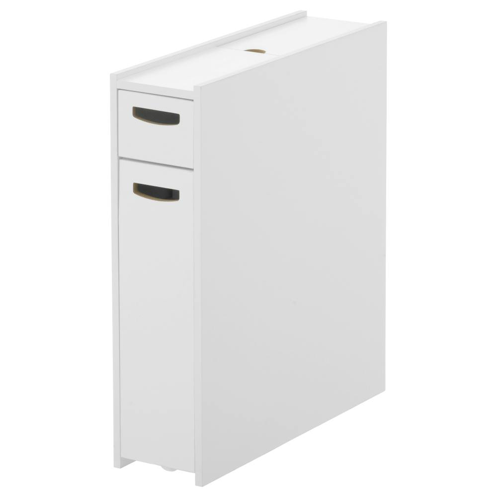 キャスター付きトイレ収納ラック(完成品) ホワイト 15×50×59 スリム 目隠し すっきり LN-H6-KTRWH【別送品】