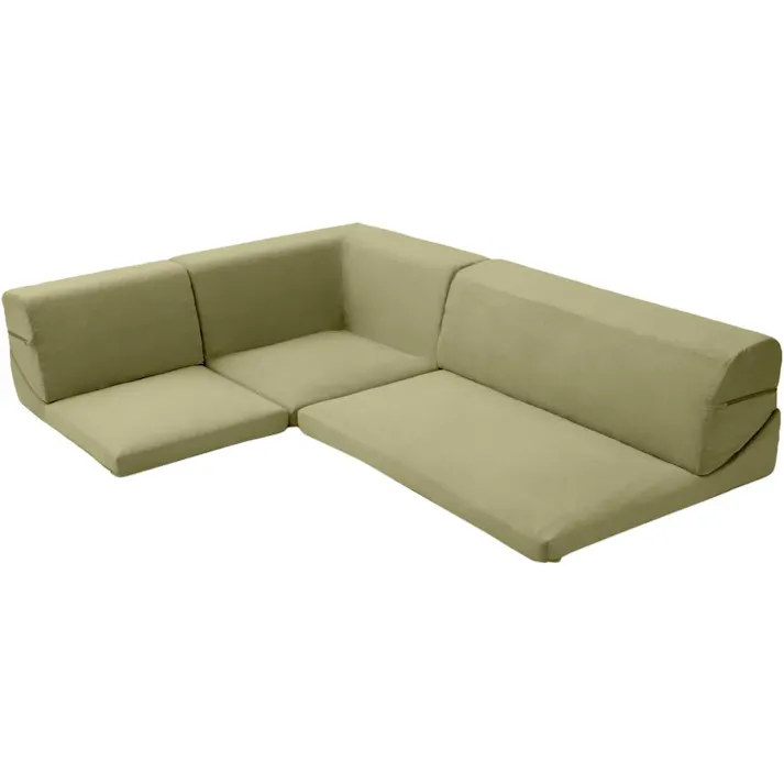 和楽の庵 ローソファー 3点セット レイアウト自在 サイクルグリーン 日本製 A318a-337GRN【別送品】