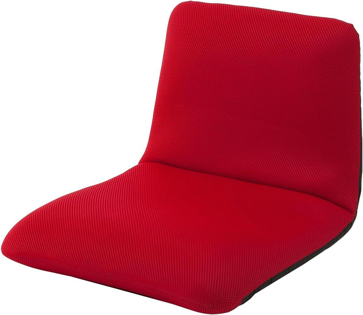 和楽チェア 座椅子 Sサイズ リクライニング メッシュレッド 日本製 A455a-504RED【別送品】