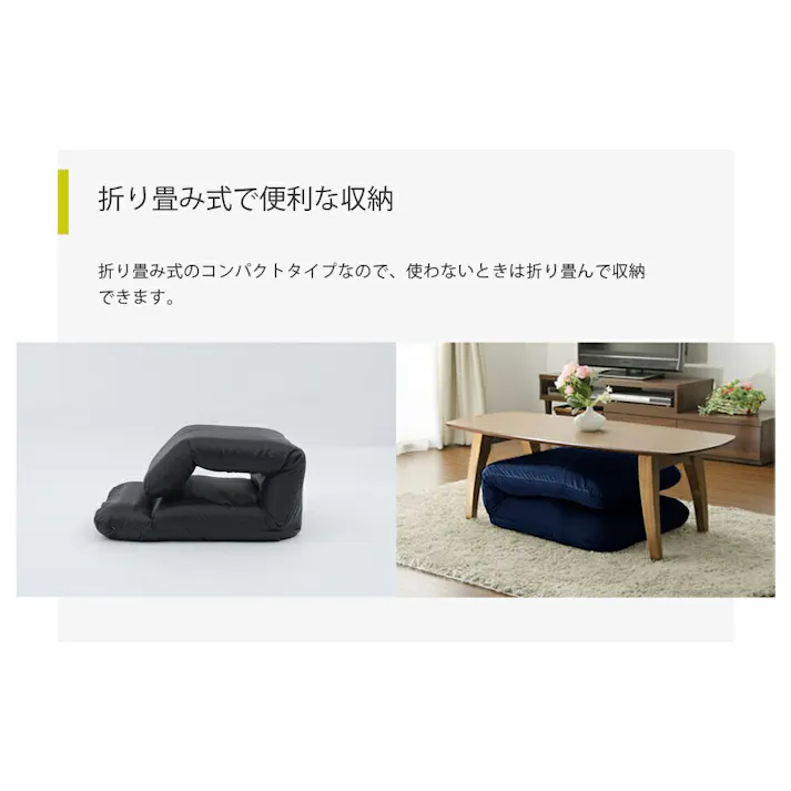 堕落チェア プレミアム 座椅子 下タイプ リクライニング タスクグリーン カバーが洗える 日本製 A565Sa-583GRN【別送品】