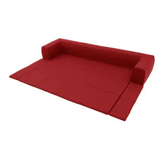 JOUIR ローソファー Lサイズ キッズ プレイマット ダリアンレッド カバーが洗える 日本製 A683a-563RED【別送品】