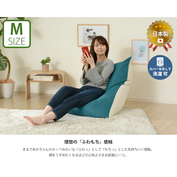 和楽のPREMIO ビーズソファー Mサイズ タスクブラウン ビーズクッション カバーが洗える 日本製 A862a-582/618【別送品】