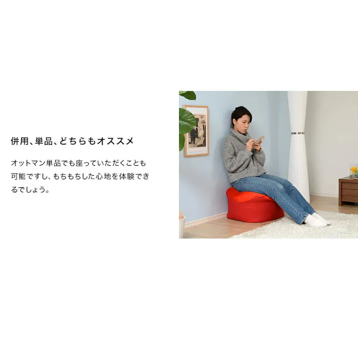 ビーズオットマン スツール 脚置き へたりにくい スゴビーズ ダリアングレー ビーズクッション カバーが洗える 日本製 A865a-625/611【別送品】